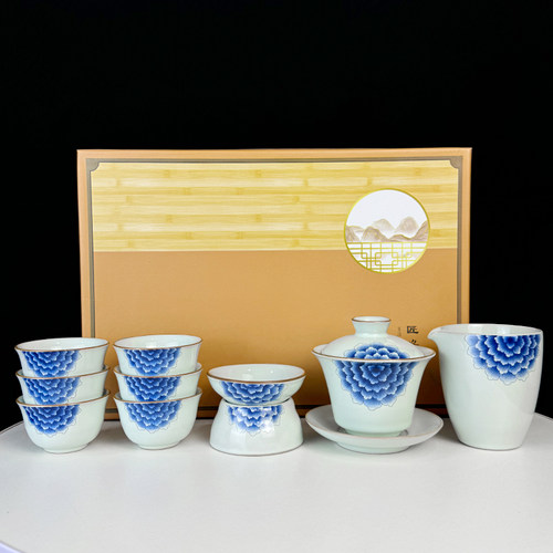 功夫茶具套装陶瓷家用盖碗新款