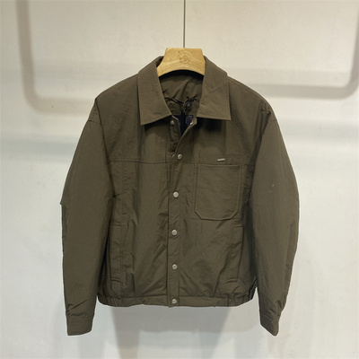 工装风翻领男短款羽绒服