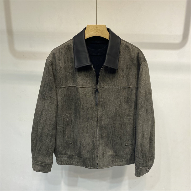 冬季新款加绒加厚翻领男外套保暖时尚短款夹克毛呢上衣老钱风有型,男装,夹克,淘宝优惠券,粉丝福利购,淘宝优惠卷