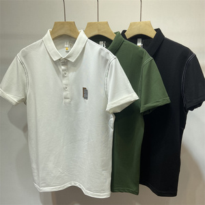 木村翻领polo衫男时尚修身纯色舒适辑明线保罗衫半袖T恤短袖上衣t