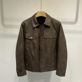 冬季男皮衣修身短款翻领男外套2025冬季新款加绒加厚帅气皮夹克男