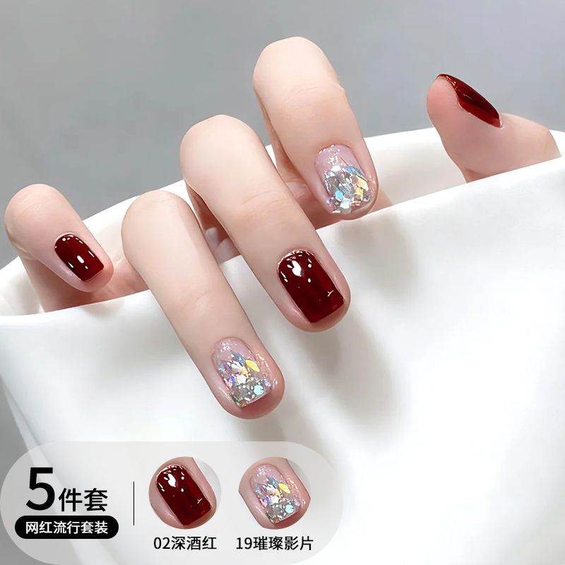 速干免烤灯秋冬显白跳色百搭气质流行闪闪亮片指甲油美甲持久不掉