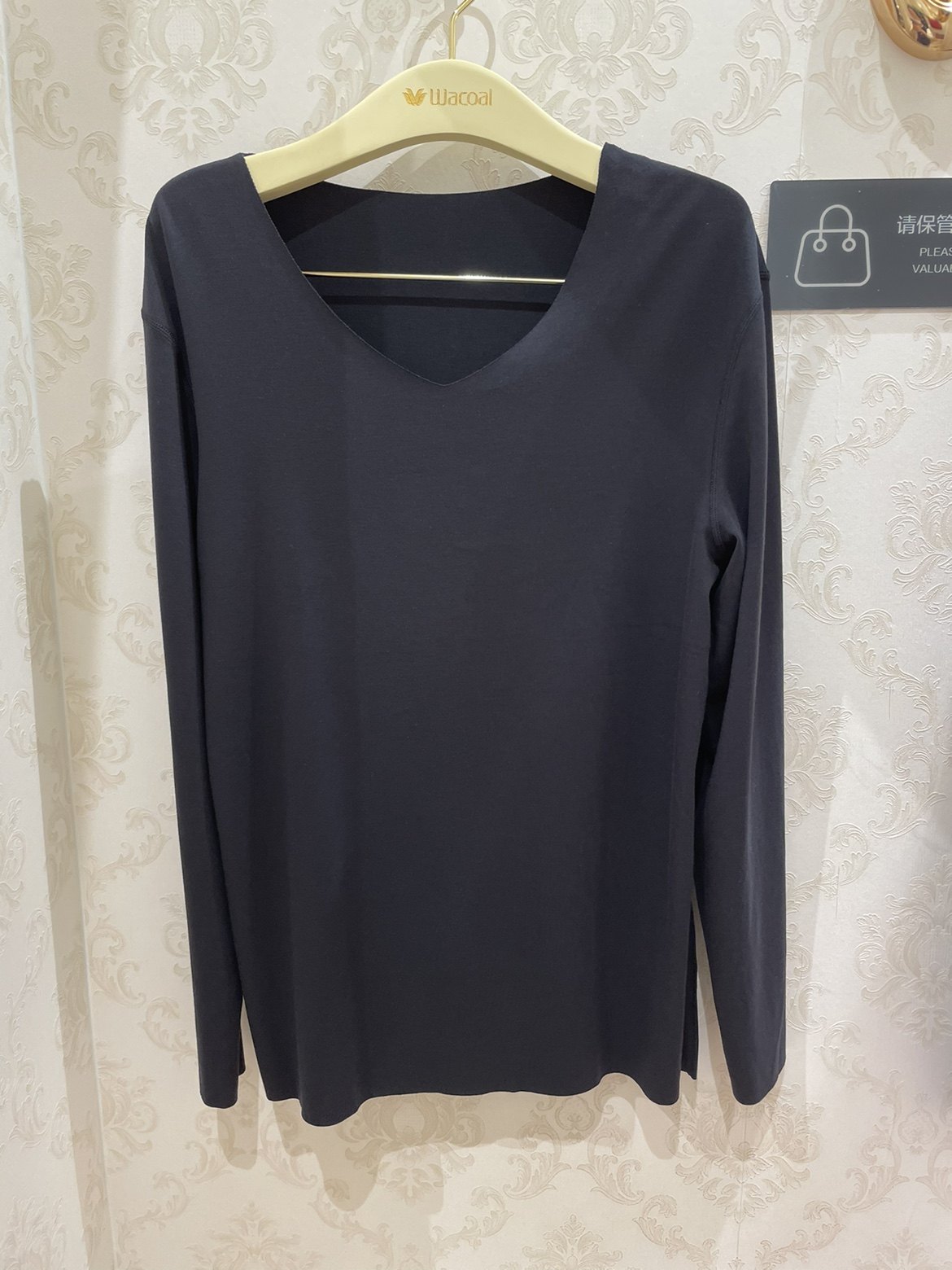 华歌尔男士WV6812 薄款V领自由剪裁简约纯色无痕保暖上衣 599