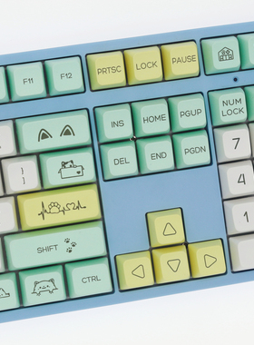 起司猫柴犬奇怪龙猫蜡笔小新键盘键帽Mda高度pbt热升华小全套配列