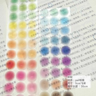 【胶带分装】大龄萝莉 套圈圈闪砂PET同心圆基础手账装饰胶带分装