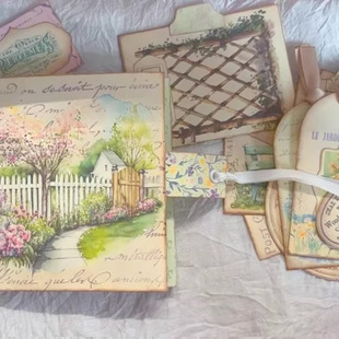 【紫易】春日花园主题 junkjournal手工机关收纳册手帐插袋小册子