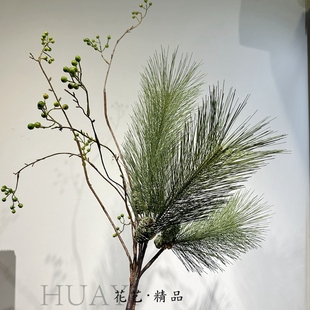 大马尾松仿真松针松树枝插花诺贝松圣诞树松弛感绿松山归来