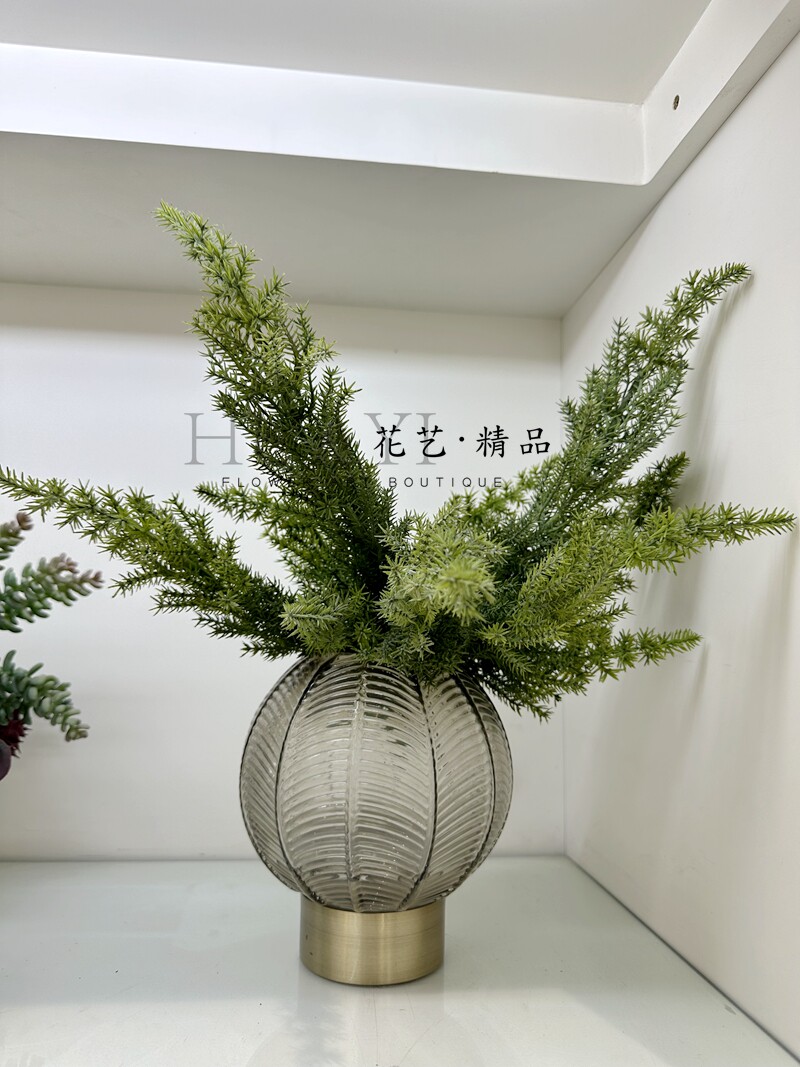 狐尾天门冬仿真松树枝造景地被植物插花花艺园林绿化仿真花