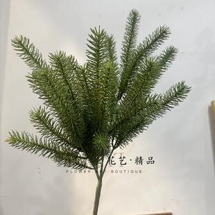 仿真松针松树枝诺贝松马尾松迎客松黑油松圣诞树装饰