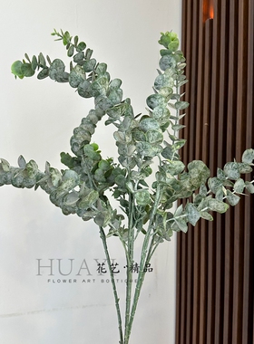 带霜尤加利叶金钱叶仿真花