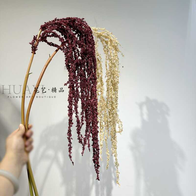 白色绿色橘色大枝垂吊情人泪仿真吊米婚庆插花拱门花墙装饰绿植