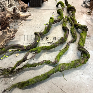 绿植藤条树枝藤蔓造景布景室内装饰枯枝仿真树藤苔藓青苔假枯藤