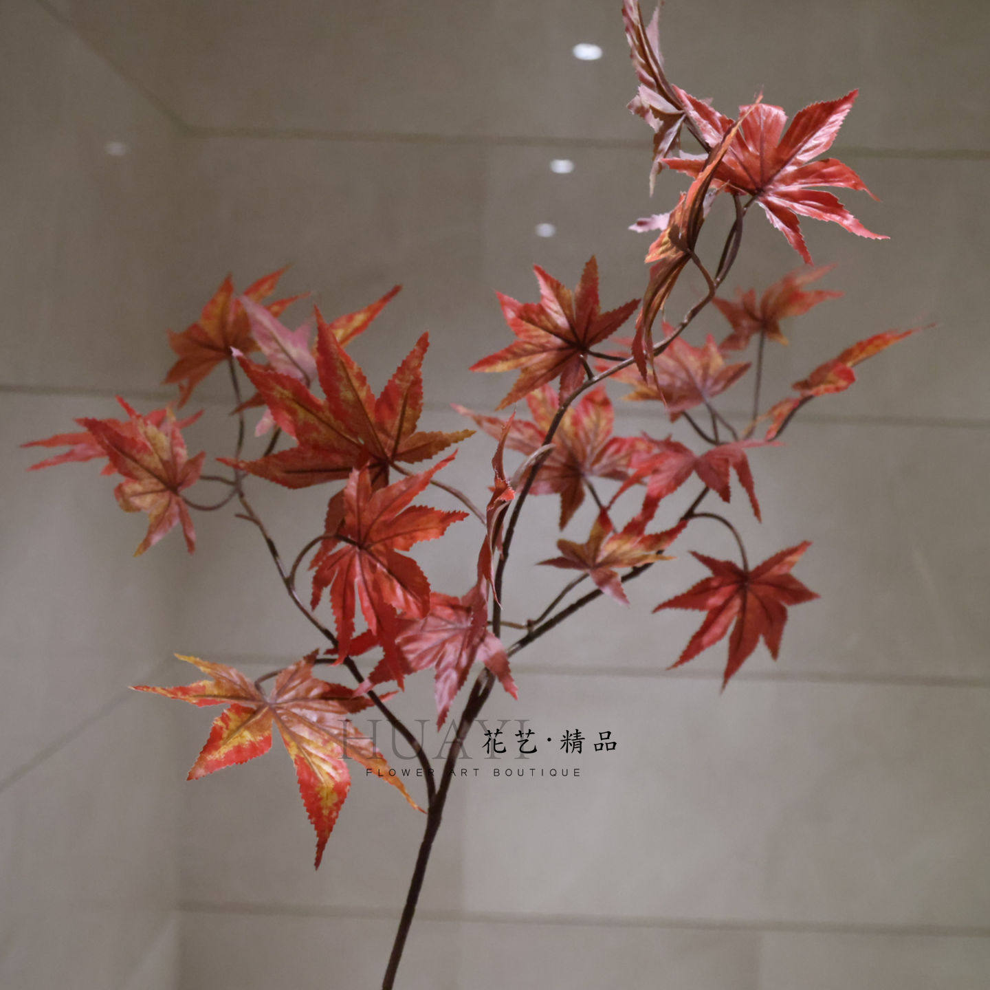 中式仿真枫叶红叶叶材中国风迎客枫户外大树装饰假树叶拍摄道具