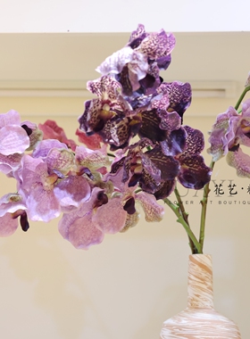 仿真蝴蝶兰紫色花束家居装饰摆件客厅插花工艺品年宵花装饰布置