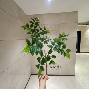 仿真绿叶枝条大树装饰假花现代客厅摆件乌桕叶幸福叶