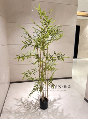 大型植物造景江南水乡竹子摆件仿真毛竹金丝竹子盆栽盆景拍照道具