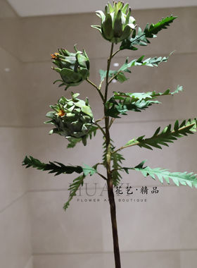 仿真锋利花南非蓟花 落地摆件仿真花卉装饰摆件铁棍蓟沙生植物
