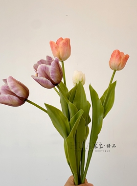 仿真郁金香花家居装饰拍照背景手捧花插花洋桔梗花艺摆件