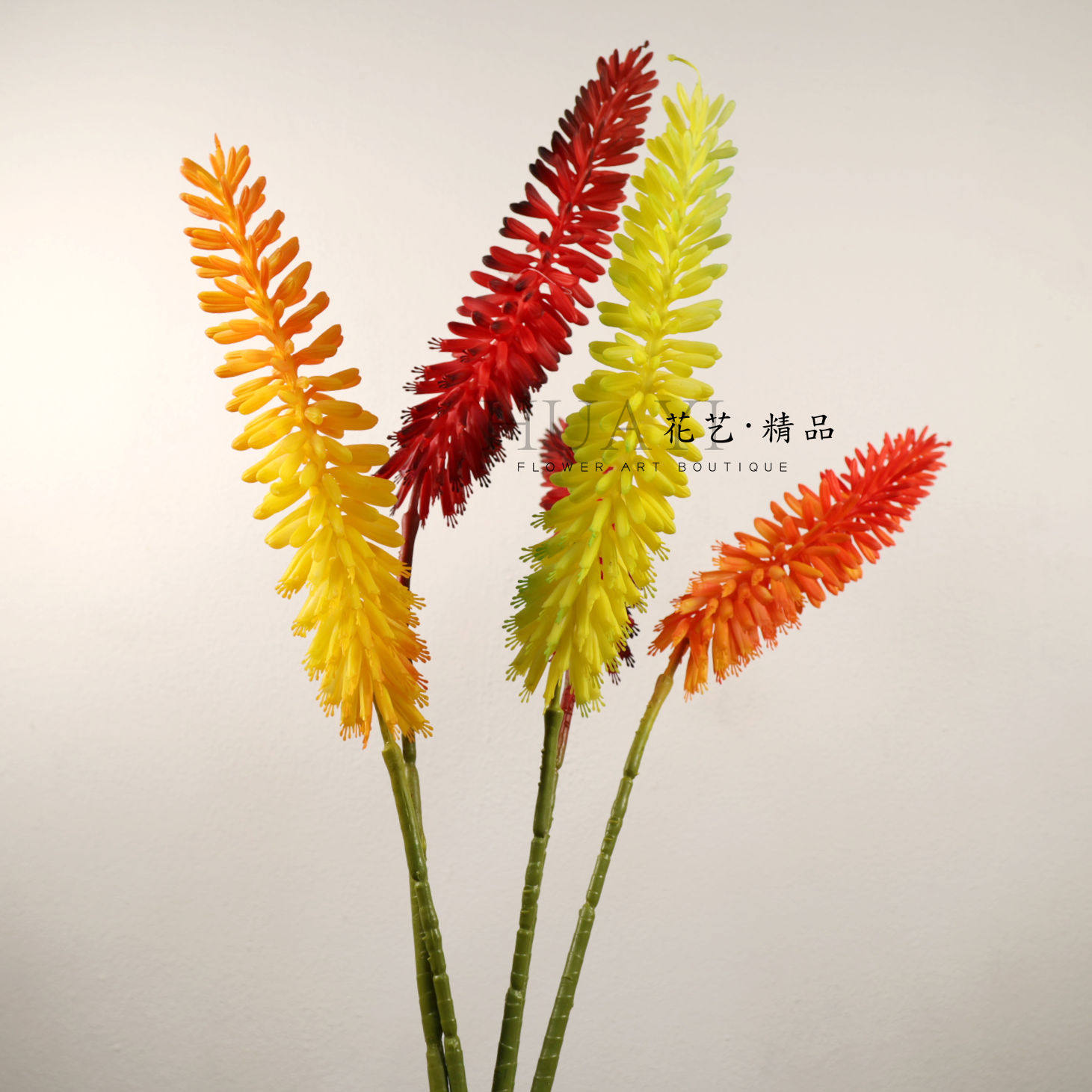 彩色仿真火把花火焰花芦荟花节节高单支手感假花插花美陈道具,家居饰品,仿真花/假花,淘宝优惠券,粉丝福利购,淘宝优惠卷