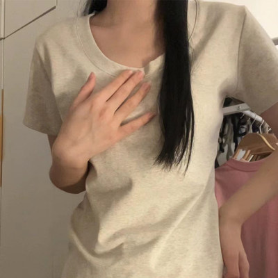 短袖韩版常规简约棉女