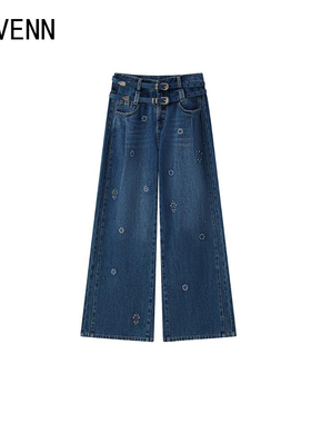 AVVENN |  官方授权 2025秋装新品 蓝色 牛仔裤