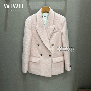 25冬季 新款 外套 正品 WHZX2E287 羊毛 专柜 西装 WIWH 粉色