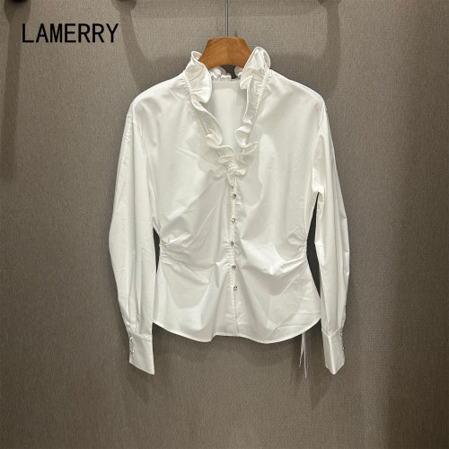 拍下立减 LAMERRY | 朗美睿 正品26秋装花边领白色衬衫2C002
