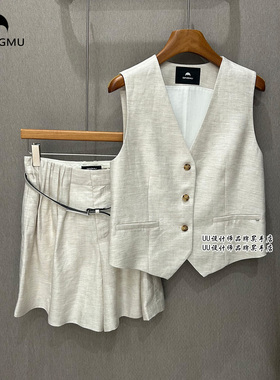 QINGMU | 轻慕 正品专柜 折扣 26春装 亚麻 马甲 +短裤