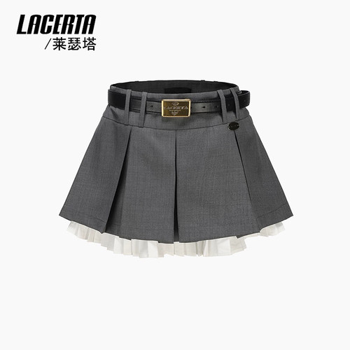 LACERTA | 莱瑟塔 设计师品牌25春夏 灰色 百褶裙 半身裙