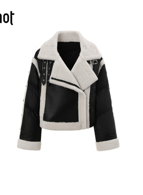 uhot | 诱货 设计师25冬款 黑色 皮衣 羽绒服 外套 UWWW2W142