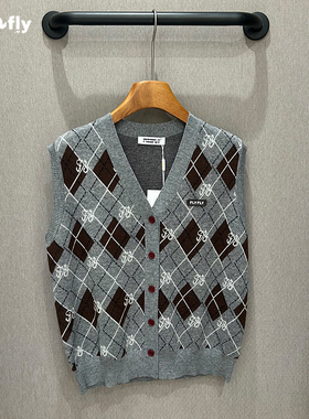 FIZZFLY | 设计师品牌 25秋装 菱格 羊毛  开衫 针织衫 马甲