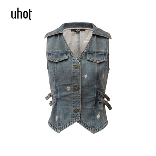 下单立减 uhot | 诱货 正品折扣 26夏装 牛仔 马甲 UWLR3N431