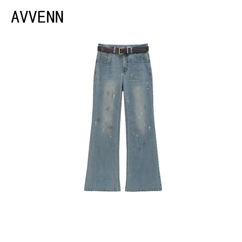 AVVENN | 正品专柜 25秋冬装新品 蓝色 牛仔裤AL91302631