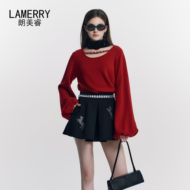 LAMERRY | 朗美睿 正品折扣 冬季 红色长袖 羊绒衫 毛衣LWWW5Z253