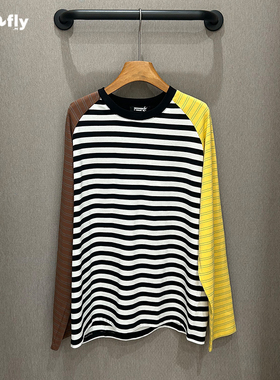 fizzfly |  正品专柜 设计师品牌2025新款秋装拼色 条纹 长袖 T恤