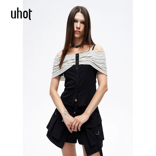 拍下立减 uhot | 诱货女装正品国内代购 26夏装露肩无袖上衣3N267