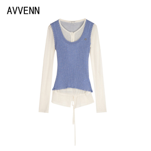 【拍下立减】AVVENN | 正品26秋装 针织背心长袖两件套AK70601695