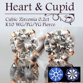 单个 日本制 粉 耳钉 5mm人工钻石10K黄