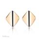日本制 10K菱形凹面时尚 镜面加工耳钉