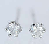 日本制 天然品质钻石耳钉特价 10分一对18K白 PT900