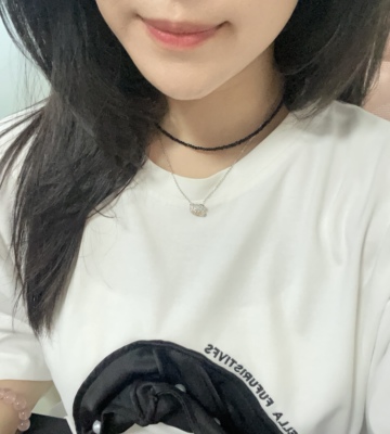 s925纯银黑色尖晶石项链女choker锁骨链短款项圈轻奢小众设计高级