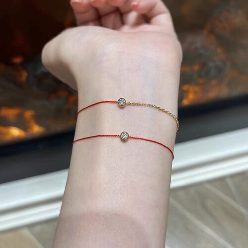 法式巴黎redline红绳手链多巴胺彩色泡泡钻编织男女手绳手链幸运