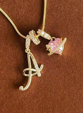 多巴胺少女 跨境爆款 26字母项链不锈钢链条 18k镀真金