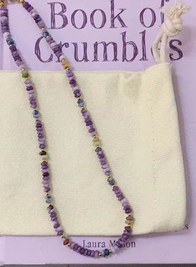 轻奢新中式算盘珠紫色系天然石串珠项链ins小众设计叠戴颈链批发