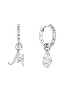 新款银饰印记艺术字母耳环高级AB款原创设计925银耳饰