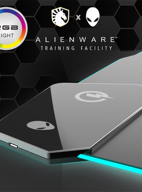 盒装外星人alienware 15W无线快充发光鼠标垫大号RGB游戏键盘桌垫