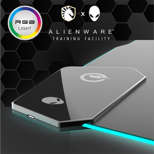 盒装外星人alienware 15W无线快充发光鼠标垫大号RGB游戏键盘桌垫