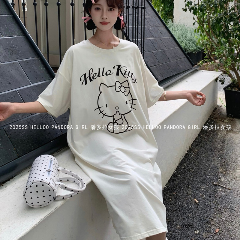潘多拉女孩睡裙女款夏季纯棉短袖