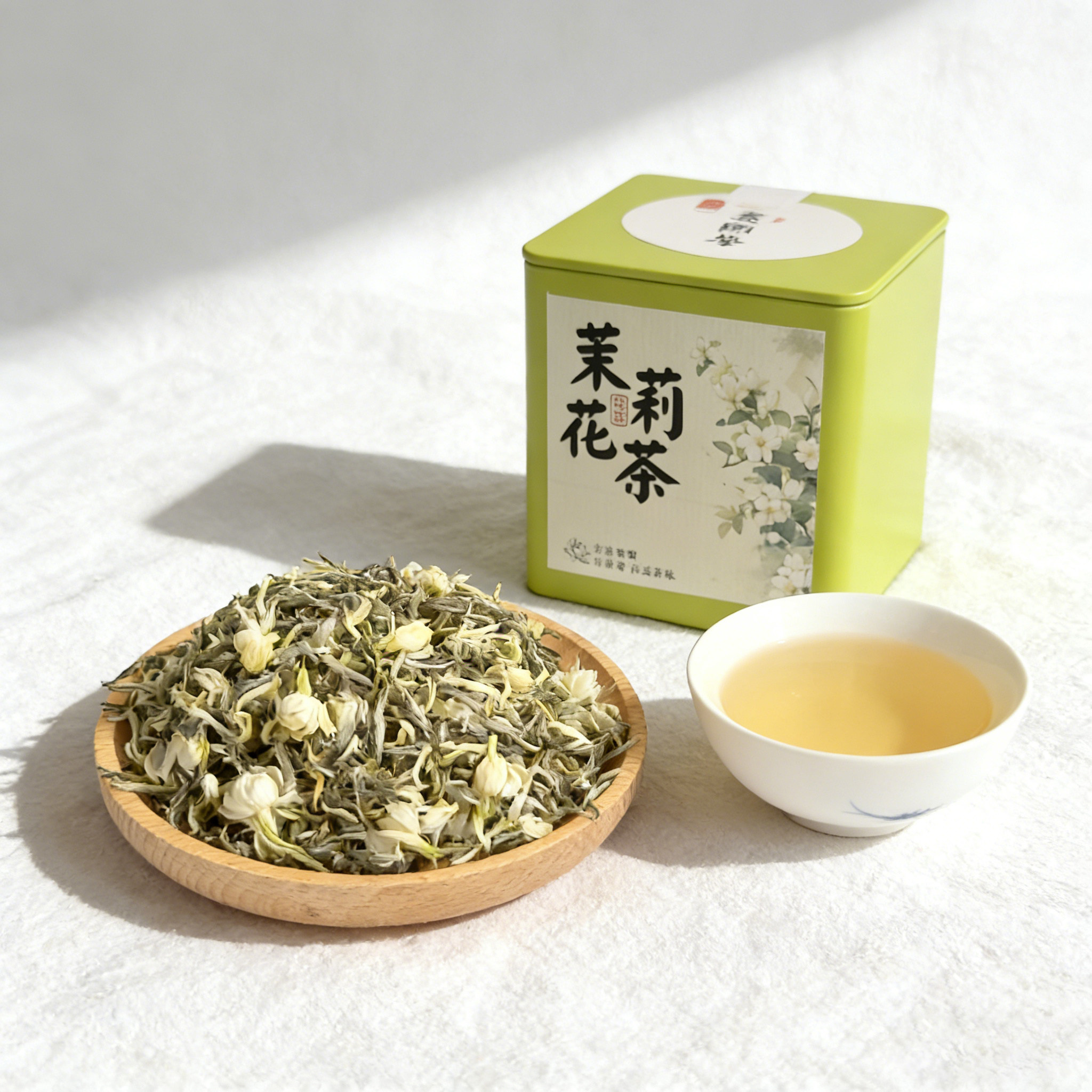 广西横县六窨茉莉花茶纯芽头茉莉银针浓香型嫩芽散装小罐装伴手礼