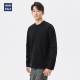黑色纯棉长袖 t恤男2025春季 新款 hansca 宽松纯色百搭微落肩打底衫